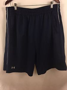 UNDER ARMOUR Basketball Long Shorts XXL Navy Blue Running Gym Work Out