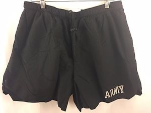 ARMY Issued Physical Fitness Running Shorts XL Black Gym Reflective Lined