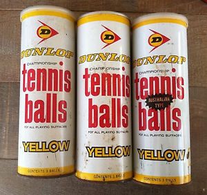 Lot of 3 Vintage Dunlop Tennis Ball Cans