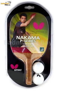 Butterfly Nakama P-5 Penhold Table Tennis 1-Ply Kiso Hinoki Racket Preassembled