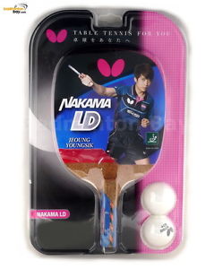 Butterfly Nakama LD Penhold Table Tennis Wood Racket Preassembled With Rubber