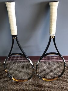 TWO wilson k blade 98 tennis raquet 4.5 grip, used, black and gold