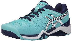 ASICS Women's GEL-Resolution 6 Tennis Shoe Pool Blue/White/Indigo Blue