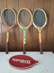 Lot of vintage tennis racquets