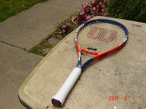 Wilson Tour 110 Titanium Alloy Tennis Racquet 4 1/4 w Pro Overwrap