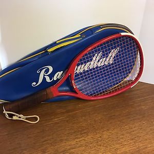 Trenway Outlaw Racquetball Racquet, leather grip, with vintage case