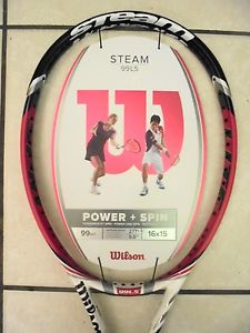 NEW WILSON  STEAM 99LS  16x15  w/ WILSON SENSATION TENNIS RACQUET 4 3/8" GRIP ..