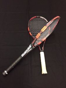 2 strung, used once, Babolat Pure Strike tennis racket 18x20 4 3/8 grip