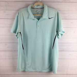 Nike Tennis Men's Dri Fit Aqua Polo Shirt Short Sleeves Large L Active EUC
