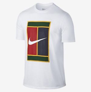 Nike Court Heritage Logo Men's Tennis T-Shirt. Large. White. 943182-100
