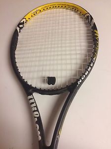 Wilson Hyper Hammer 6.3 Midplus 95 Carbon Tennis Racquet 4 1/8 Grip Black Yellow