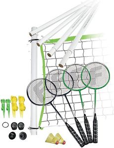 Franklin Intermediate Badminton Set Backyard Game Poles Net Rackets Shuttlecocks