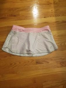 HEAD skirt pink, grey and white stripes, new, size Large, beautiful tennis skort