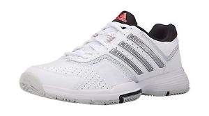 adidas Women's Barricade Court 2 Tennis Shoes White/Metallic Silver/Black