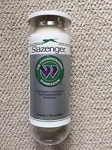 Vintage Slazenger The Championship Wimbledon Tennis Balls in Unopened Can White
