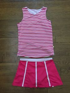 Pure Lime Girls Youth Pink Tennis Outfit Size M (8-10)