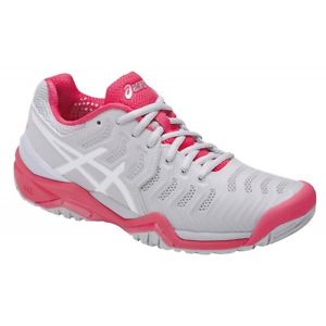 Asics Gel Resolution 7 Grey/White/Pink Women's Tennis Shoes