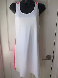 Womens Size Large Ralph Lauren Tennis Pink & White Sleeveless Tennis Dress