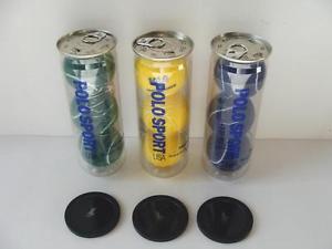 Polo Sport USA 3 Cans Tennis Balls STILL SEALED 1990s 3 Colors Ralph Lauren