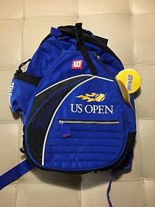 Wilson Us Open Unisex Blue Original Tennis Racket LG Backpack Logo Straps EUC