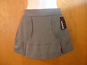 Bolle Tennis Skirt Grey Gray w/ Pink Pleats Pockets Small Medium NWT MSRP $59