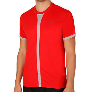 K-Swiss Performance Mens Hypercourt Crewneck Tennis T Shirt Top - Red - XS