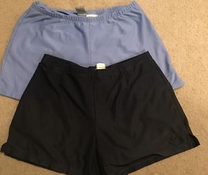 Women's Tennis Shorts Nike Large Built In Lot Of 2 Navy Light Blue