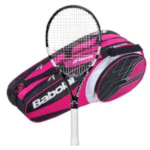 Babolat 2014 Pure Drive GT Strung Tennis Racquet with 6 Racquet Bag, (Pink, 4-1/2)