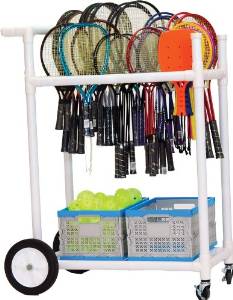 Champion Sports All Terrain Abs Racket Cart (White, 32.5 x 19 x 35-Inch)