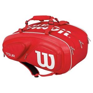 Wilson Tour V Red 15 pack tennis racquet racket bag - Milos Raonic - Reg $160