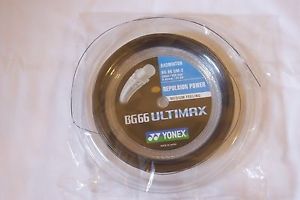 100% YONEX BG66 UM, BG-66UM, BG 66 Ultimax, 200 m Coil Badminton String_Black