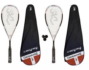 2 x Browning Nanotec Platine 110 Raquette De Squash + Balles De 3 Squash