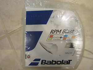 **NEW** 6 SETS BABOLAT RPM BLAST 17 (1.25) BLACK POLY TENNIS STRING