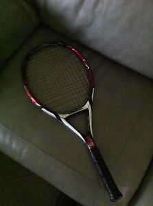 WILSON [k] FACTOR K FIVE 108 OS TENNIS RACKET RACQUET STRUNG 4-3/8