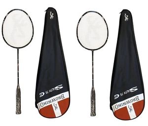 2 x Browning Infiltration CTi 75 Carbone Raquettes De Badminton + 6 Volants