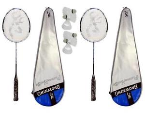 2 x Browning Platine Nano 80 Raquettes De Badminton + 6 Carlton Navettes