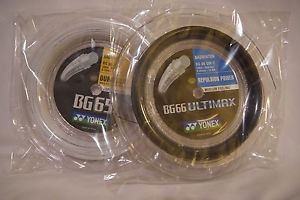 100% YONEX BG65 String (Reel)+BG-66um (Black) x 200 metres coil