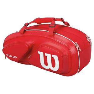 Wilson Tour V 6-Pack tennis racquet racket bag -Red -Authorized Dealer -Reg $110