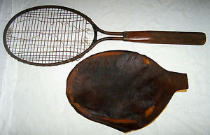 Antique circa 1920's Dayton STEEL TENNIS RACKET & Rare Old ORIGINAL COVER !