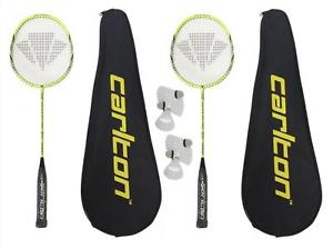 2 x Carlton Lame de rasoir Pro Raquettes De Badminton + 6 Carlton Volants