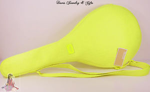 Michael Kors MK Circle Logo Neoprene Tennis Racket Cover Case Neon Yellow NWT