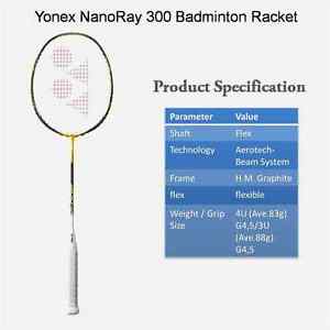 100% genuine Yonex Nanoray 300 R badminton racket with bag sports collection