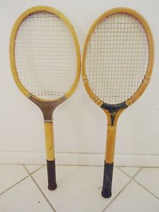 2  HARRY C. LEE & CO. NEW YORK 'STERLING'  1930's / 1940's WOOD TENNIS RACQUETS