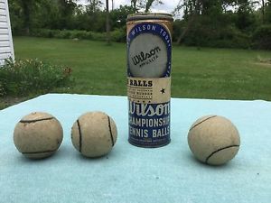 Wilson War Time Tennis Balls Vintage Tin and Balls WWII