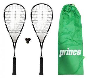 2 x Prince Pro Noir SP 850 Raquettes De Squash + Balles De 3 Squash