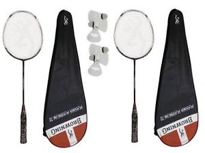 2 x Browning Plasma Platine 70 Raquettes De Badminton + 6 Carlton Navettes