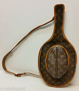 Authentic LOUIS VUITTON RARE Tennis Racquet Cover with Ball Pouch Strap COA