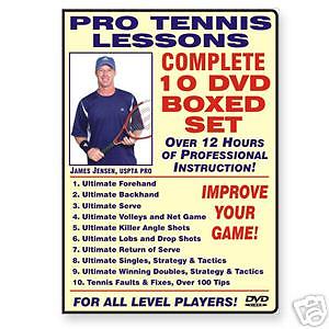 New Tennis Lesson by James Jensen,10 dvd  Free Shipping