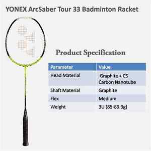 100% genuine Yonex ARCSABER-33-Tour badminton racket with bag sports collection