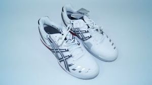 *NEW*Asics Gel Challenger Tennisshoes US 16 = UK 13,5 white silver red comfort